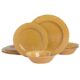 Gibson Home Mauna Melamine Plastic Dinnerware Set, Service for 4 (12pc), Golden Yellow